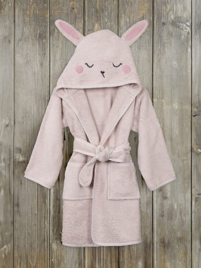 Nima Kinderbademantel Ballet Bunny Rosa mit Kapuze