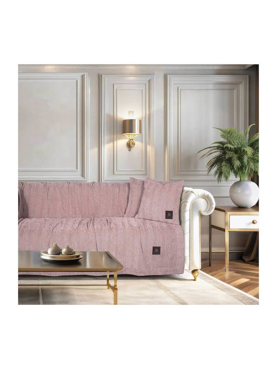 Das Home Essential 3948 Ριχτάρι Τριθέσιου Καναπέ Chenille 180x300εκ. Pink 206183003948