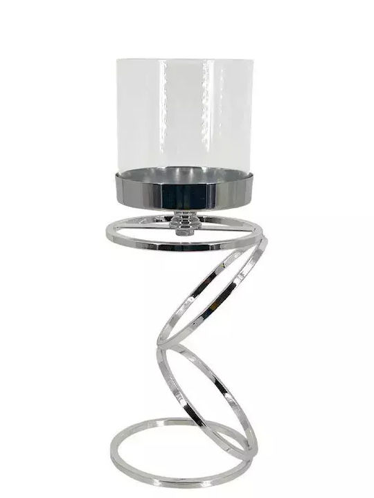 Kerzenhalter Metall Silber Weiß Groß Modern Kreis Glas Nur Φ12x36cm 24/Stück Kerzenhalter Metall Silber Weiß Groß Modern Kreis Glas Nur Φ12x36cm 24/Stück