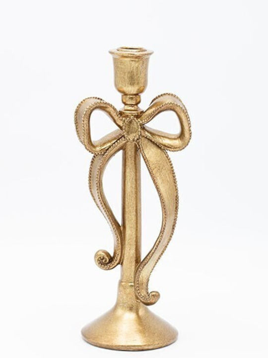 Estheti Candle Holder Polyresin Bow Gold 11.5x10x29cm 2 Pieces 600-46757