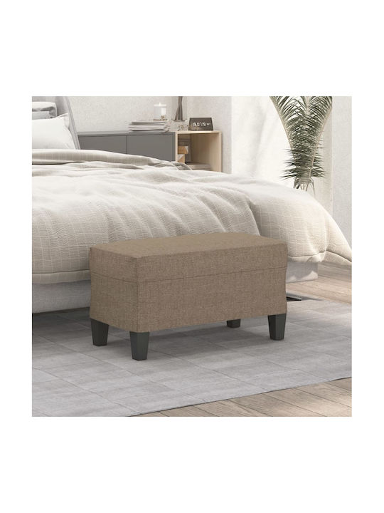 Ταμπουρέ Επενδυμένο με Ύφασμα Taupe 70x35x41εκ.