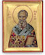 Heiliger Athanasius Holzbild mit Goldblatt