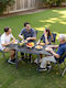 Outdoor Dinner Extendable Metal Table Dark Gray 80(+80)x80x75cm