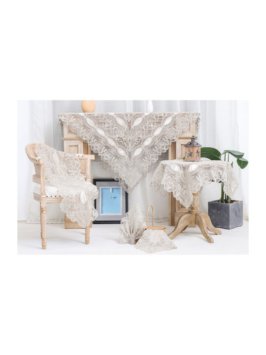 Liolios Home Ράνερ Λινό με Κέντημα Lt Coffee 40x150εκ.