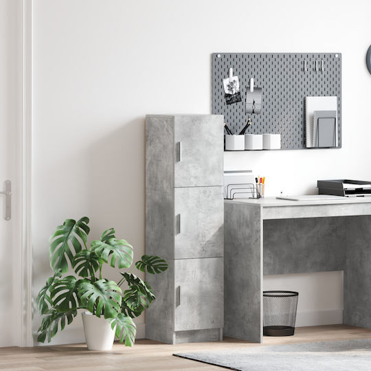 Wall Living Room Cabinet Made of Particle Board Grey Concrete 31.5x32x124cm