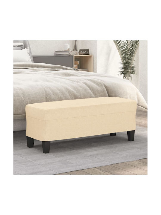 Fabric Upholstered Bench Stool Beige 100x35x41cm