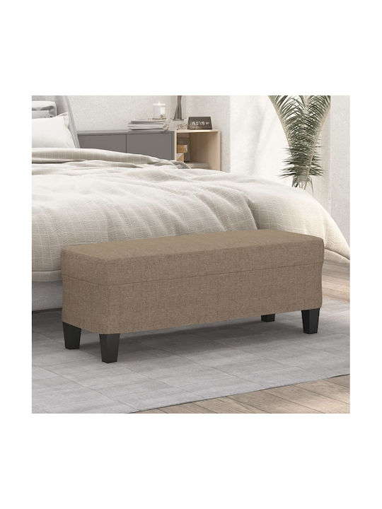 Taupe Fabric Upholstered Bench Stool 100x35x41 cm