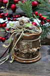 Gerakis Christmas Brown Candle 11x8.7cm