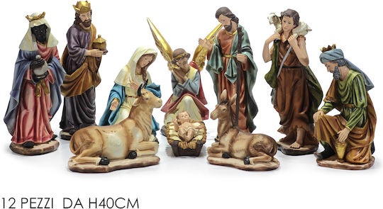 General Trade General Trade Set 12 Stück Weihnachtsfiguren Krippe 40 cm