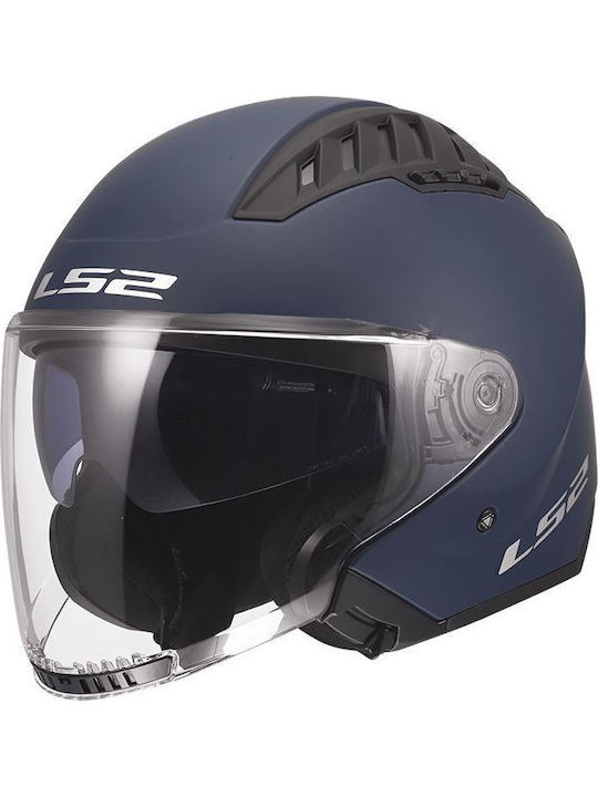 LS2 OF600 Copter II OF600 Mat Navy Blue Motorcy...