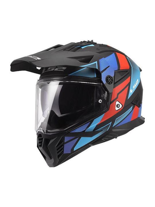 LS2 Pioneer II MX702 Negru mat solid Cască Moto On-Off ECE 22.06