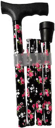 Folding Walking Stick Support Animal Print Mb.hc034/1 Black Pink Floral Folding Walking Stick Support Animal Print Mb.hc034/1 Black Pink Floral