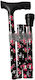 Σπαστό Μπαστούνι Στήριξης Animal Print Mb.hc034/1 Μαύρο Pink Floral