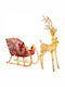 Bakaji Bakaji Reindeer Rena Illuminated Sleigh Outdoor 8 Functions Warm White Christmas