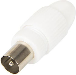 Straight Male Antenna Plug Silver Cν-07