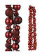 Bakaji Lighted Christmas Garland Red 180x9.5cm 1pc