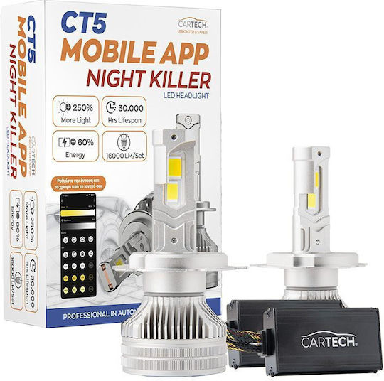Cartech Lamps Car & Motorcycle H4 LED 6500K Cold White 160W 2pcs