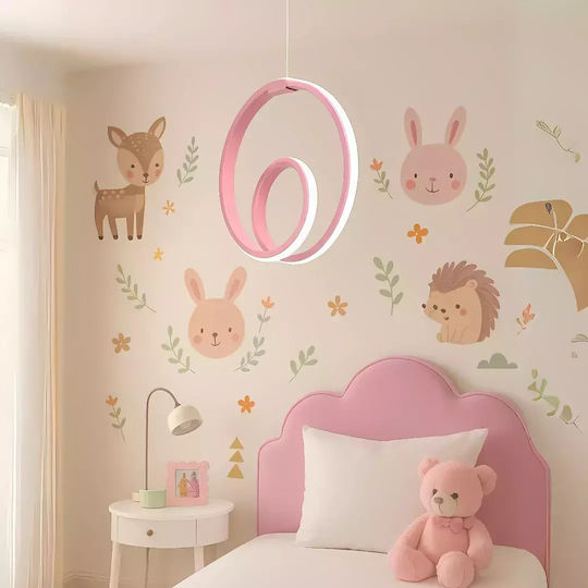 Pink LED Ceiling Light Sarkikou Modern Design Kids Rooms-25 × 25 × 90 Cm