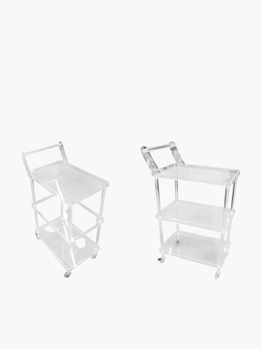 Paper Pack Metallic Kitchen Trolley 3 Tiers Silver 55x35x83cm