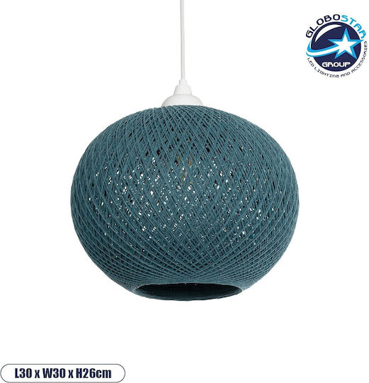 GloboStar Solei Κρεμαστό Φωτιστικό Τιρκουάζ 30x30x35εκ. GloboStar Solei Κρεμαστό Φωτιστικό Τιρκουάζ 30x30x35εκ.