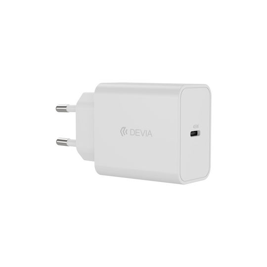 Devia Charger Without Cable with USB-C Port 45W Power Delivery Whites (Rocket)
