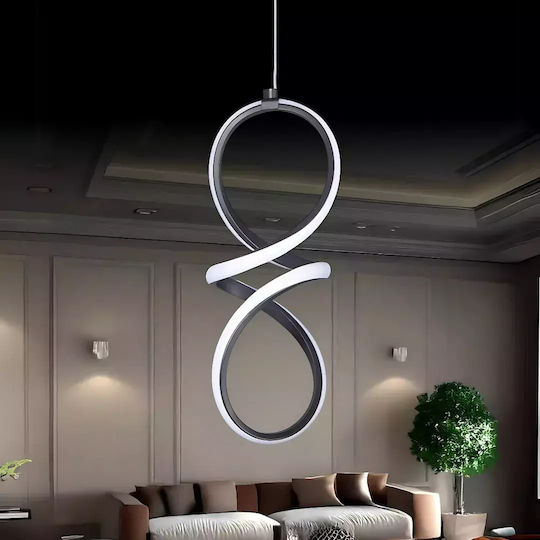 Black Pendant LED Light – Power White Light 25x70cm
