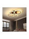 Ms38005-4 Μαύρη Πλαφονιέρα 3 Χρωμάτων Led 4 Λαμπτήρων Λευκό-+ 60 X 60 Cm