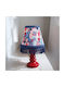 Oxygen Red China Town Table Lamp for Bedside E27 with Shade and Red Base