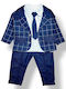 Kids' Set with Pants Winter 2pcs Blue, Ecru