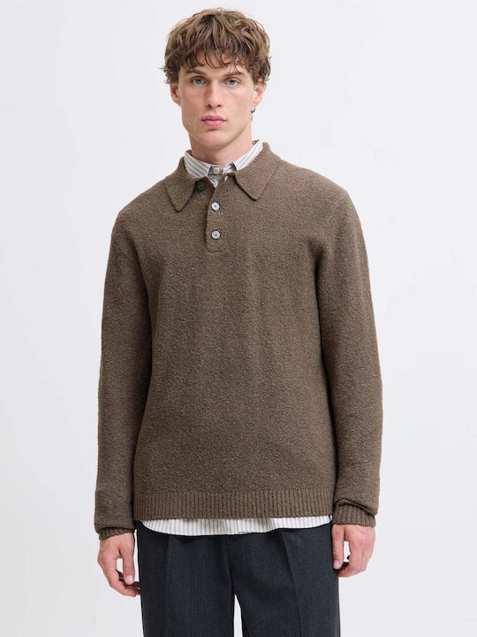 Jack & Jones Khaki Polo Sweater
