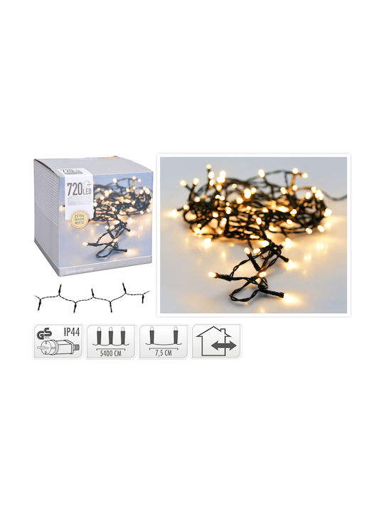 720 Lights LED 54m. Warm White in String 1pcs