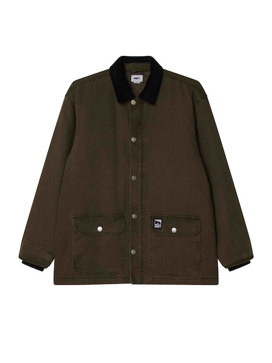 Obey Norton Barn Geacă Black Olive Faded Wash V...