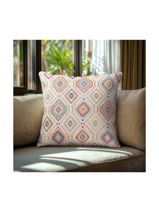 Beauty Home Διακοσμητική Μαξιλαροθήκη Στοφα Ινδικοι Ρομβοι Ινδικοί Ρόμβοι 45x45εκ.