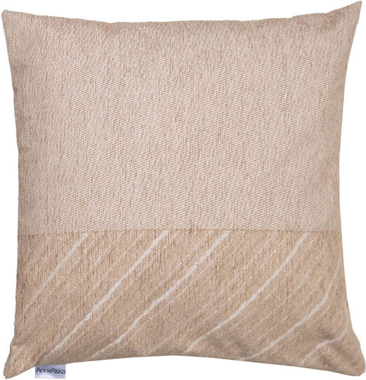 Anna Riska Μαξιλάρι Καναπέ από 100% Βαμβάκι Beige 55x55εκ.