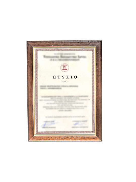 Wooden Photo Frame Diploma Certificate Etc 32x48 Dark Brown Office Use Line K316/39