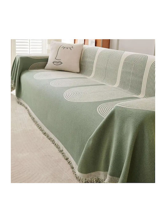 ForHome Ριχτάρι Διθέσιου Καναπέ Chenille 180x240εκ. Πράσινο