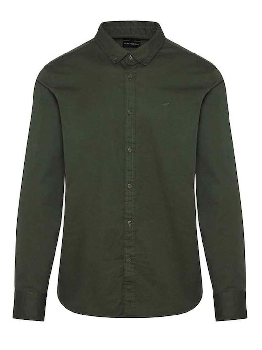 Long-sleeved Cotton Shirt Army Green