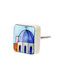 Ceramic Knob Greece 4x4cm Church