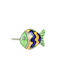 Keramik Knopf Fisch 5x3,5cm Wave Gelbe