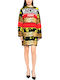 Mini Dress Knitted Red Black Beige