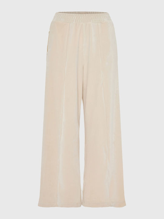 Sweatpants Flared Velvet Cloud Cream