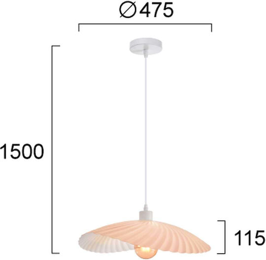 Viokef Dance Κρεμαστό Φωτιστικό Ροζ με Ντουί E27 47.5x47.5εκ.