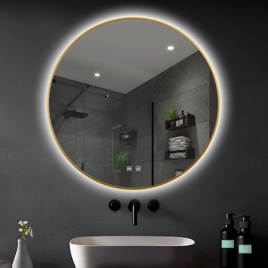 Smart LDM8003G Στρογγυλός Led Αφής 70x70cm Χρυσός