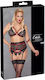 Cottelli Collection Set Sexy De Lenjerie Cu Dantelă Negru 3 Bucăți