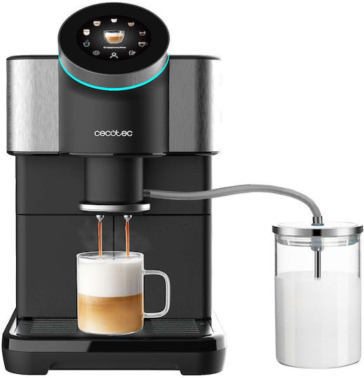 Cecotec Cremmaet Spin Automatische Espressomaschine 1450W Druck 19bar für Cappuccino mit Mahlwerk Gray