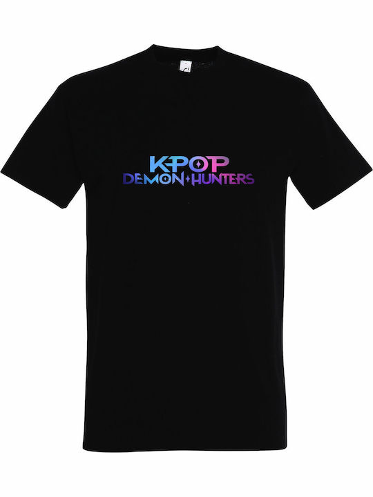Детска тениска Black Kpop Demon Hunters Logo Multicolor