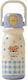 Kinder Trinkflasche Thermos mit Stroh 500ml 696246_bl Blau