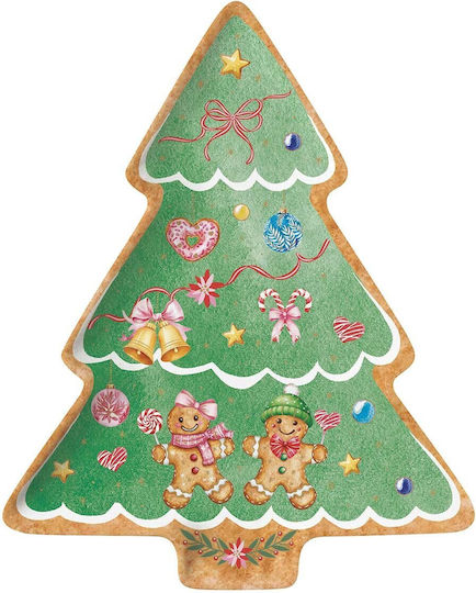 Easylife Christmas Platter Porcelain Multicolored L25.5xW20.5cm.