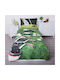 Golf Set Kids Duvet Cover Single with Pillowcase Cotton Green 140x200cm