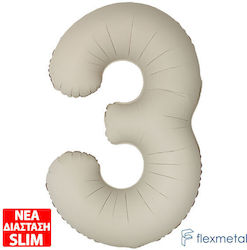 Număr 3 Baloane Bej 86 cm Heliu Număr 3 Baloane Bej 86 cm Heliu